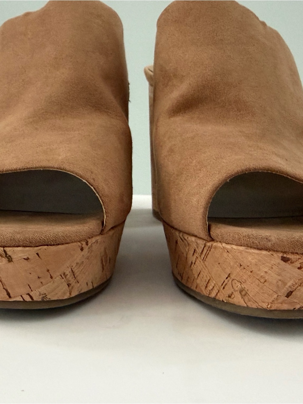 Universal Thread Beige Faux Suede Block Heel Open Toe Mules for Women size 9 - Picture 13 of 14